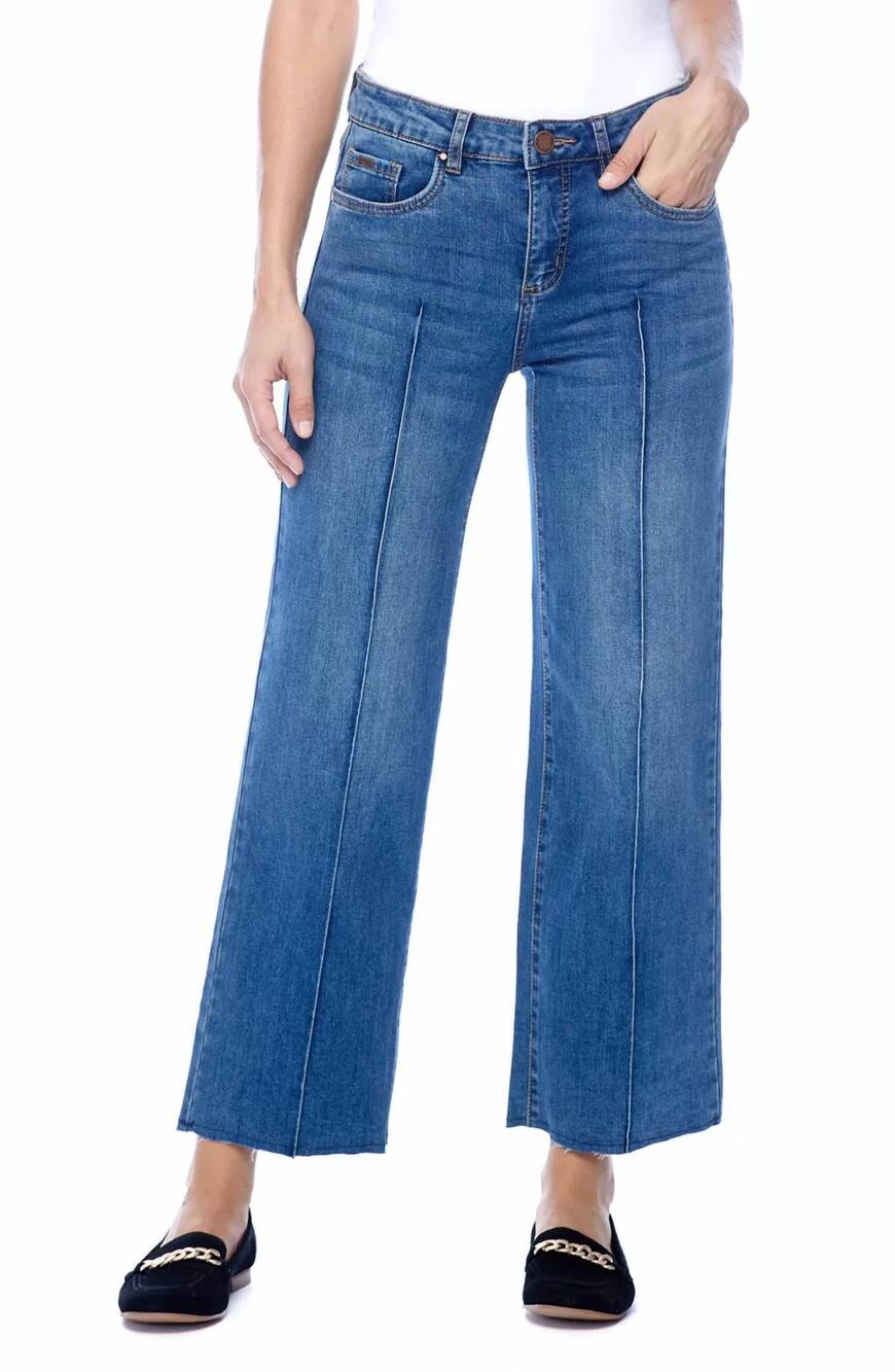 NEW FDJ olivia wide ankle length jeans in blue